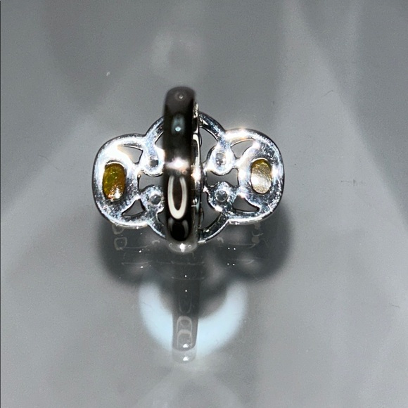 NWOT Genuine Ethiopian Opal Blue Topaz Gemstone Sterling Silver Ring Bohemian - Picture 5 of 11